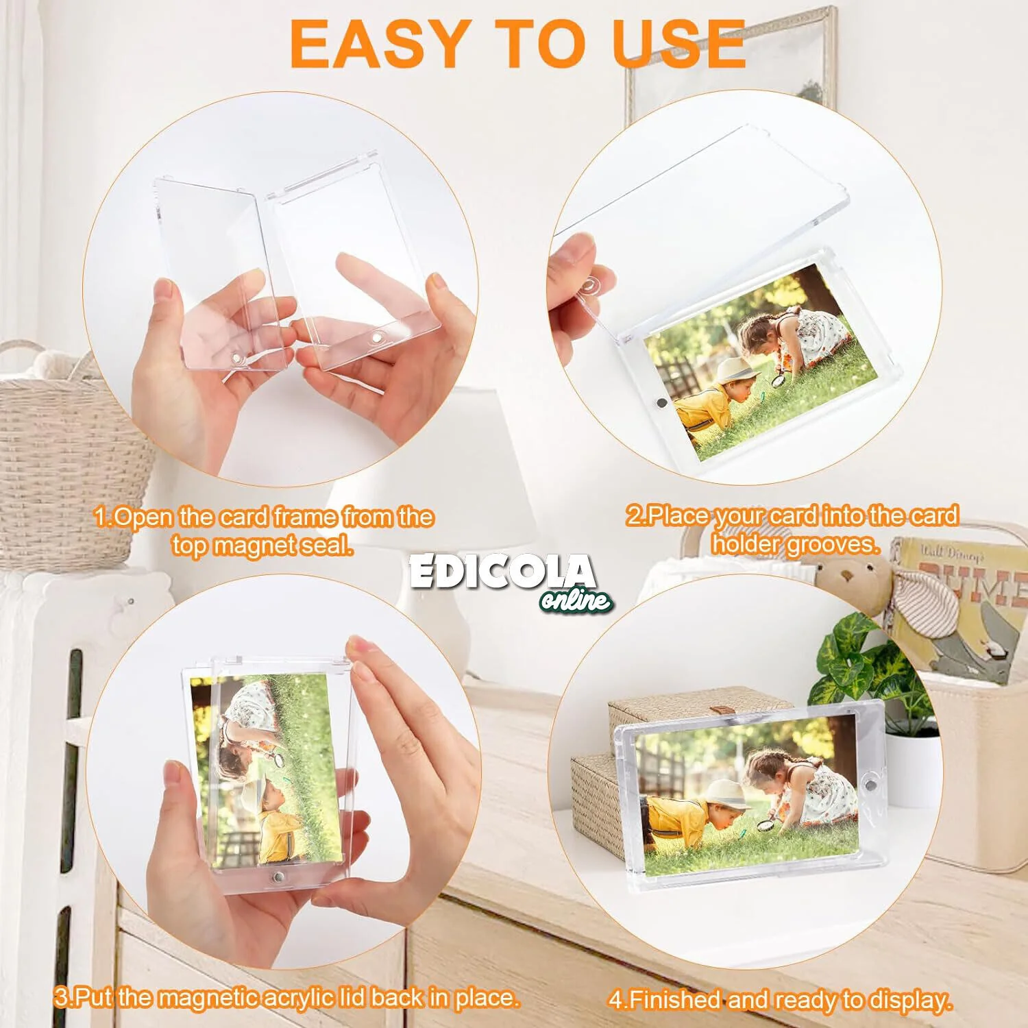 Custodia Trasparente Magnetica Protettiva UV per Carte da Collezione Card Cornice 35PT - Image 11