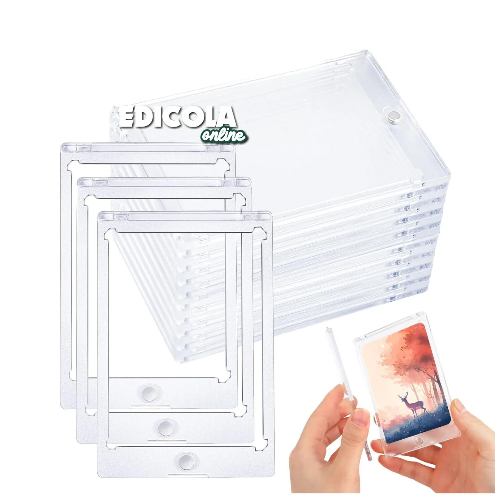 Custodia Trasparente Magnetica Protettiva UV per Carte da Collezione Card Cornice 35PT - Image 4