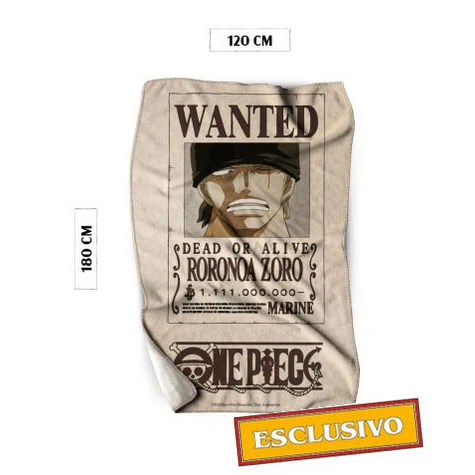 Coperta Plaid One Piece 180x120 cm - Wanted Zoro - Image 3