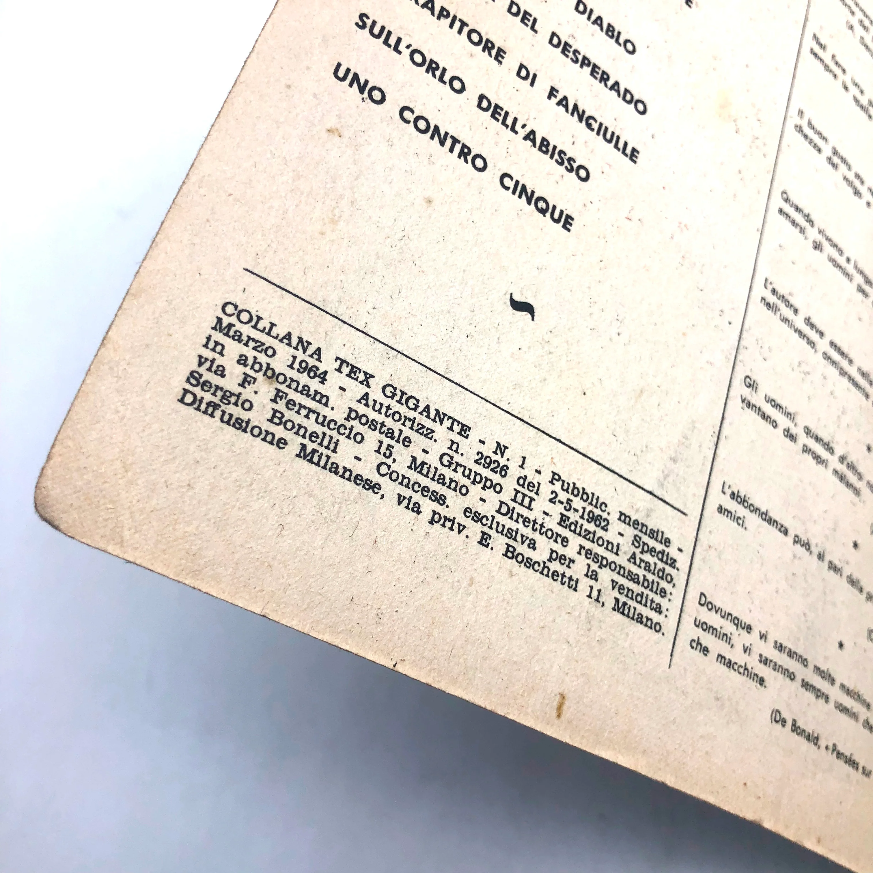 Fumetto Tex Willer Tre Stelle numero n.1 LA MANO ROSSA Originale £ 200 Lire 1964 - Image 4