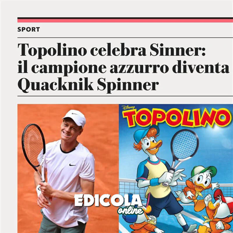 Fumetto TOPOLINO libretto n. 3572 da Collezione Cover dedicata a Jannik Sinner - Image 4