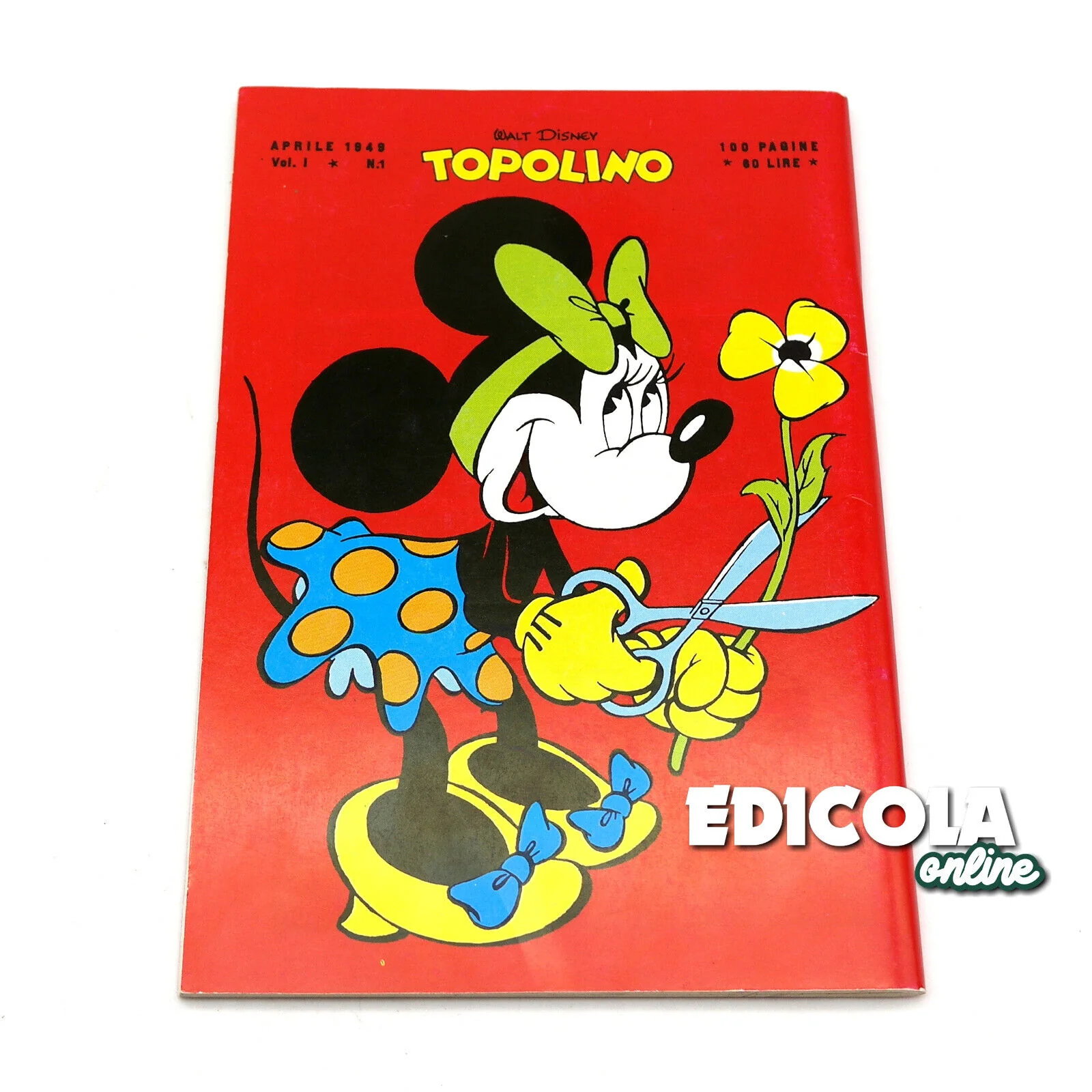 Fumetto TOPOLINO Nerbini numero n. 1 Variante "A" RISTAMPA 60 lire Vintage Raro - Image 3