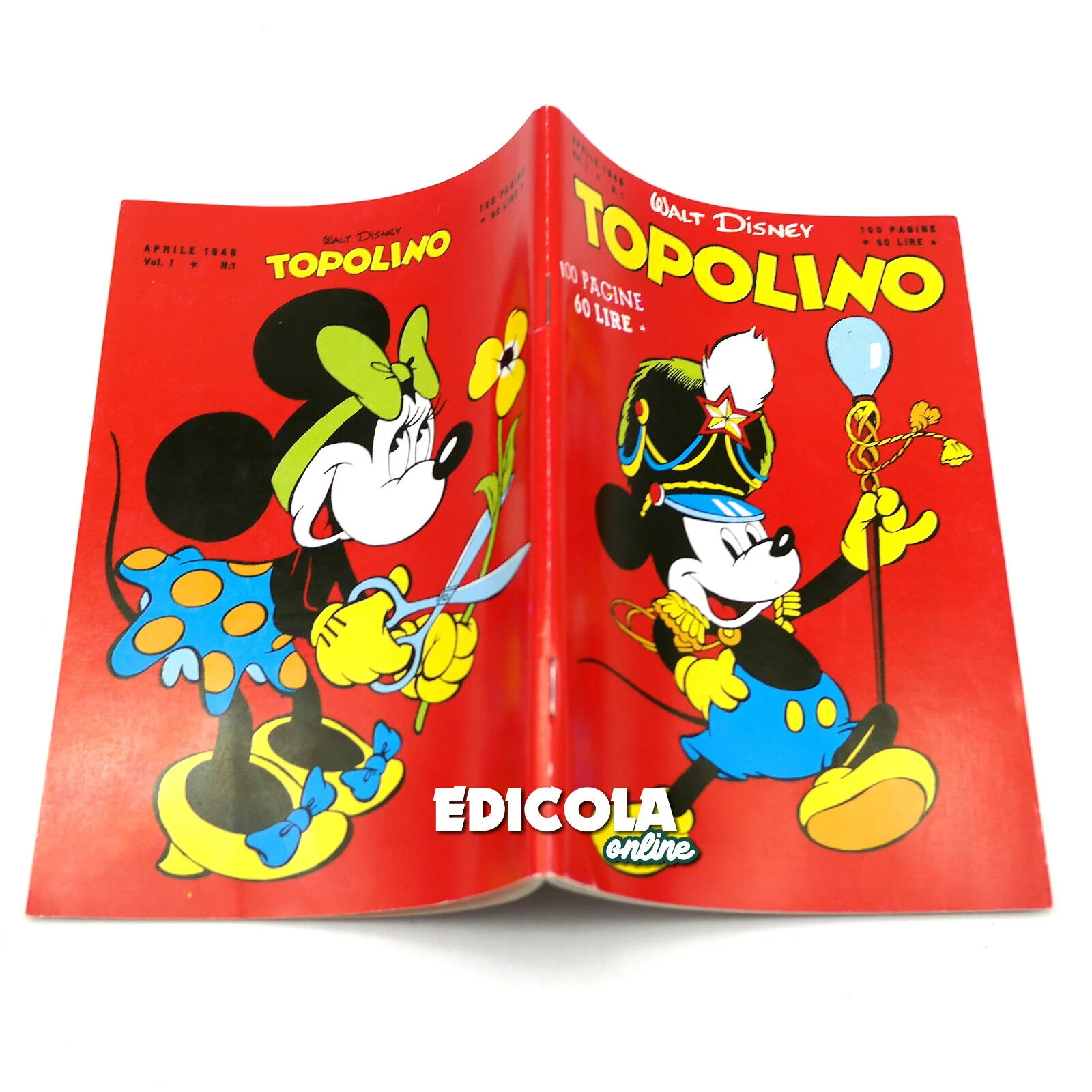 Fumetto TOPOLINO Nerbini numero n. 1 Variante "A" RISTAMPA 60 lire Vintage Raro - Image 4