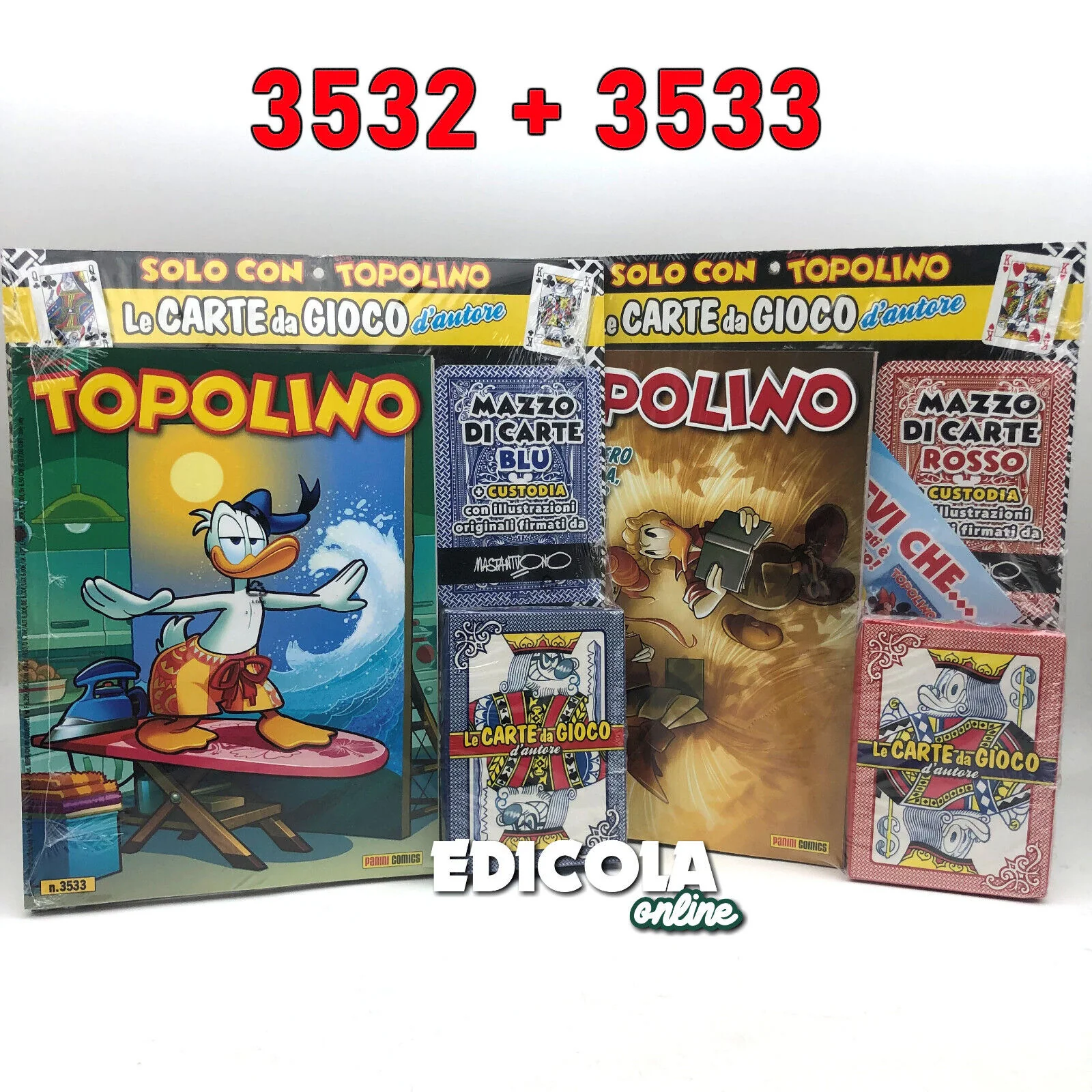 Fumetto TOPOLINO Sigillato Edicola da Collezione + 2x Mazzo di carte Blisterato - Image 3