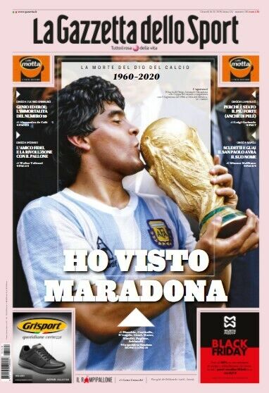 GAZZETTA DELLO SPORT HO VISTO MARADONA 26/11/2020 MORTE DIEGO ARMANDO GIORNALE - Image 3