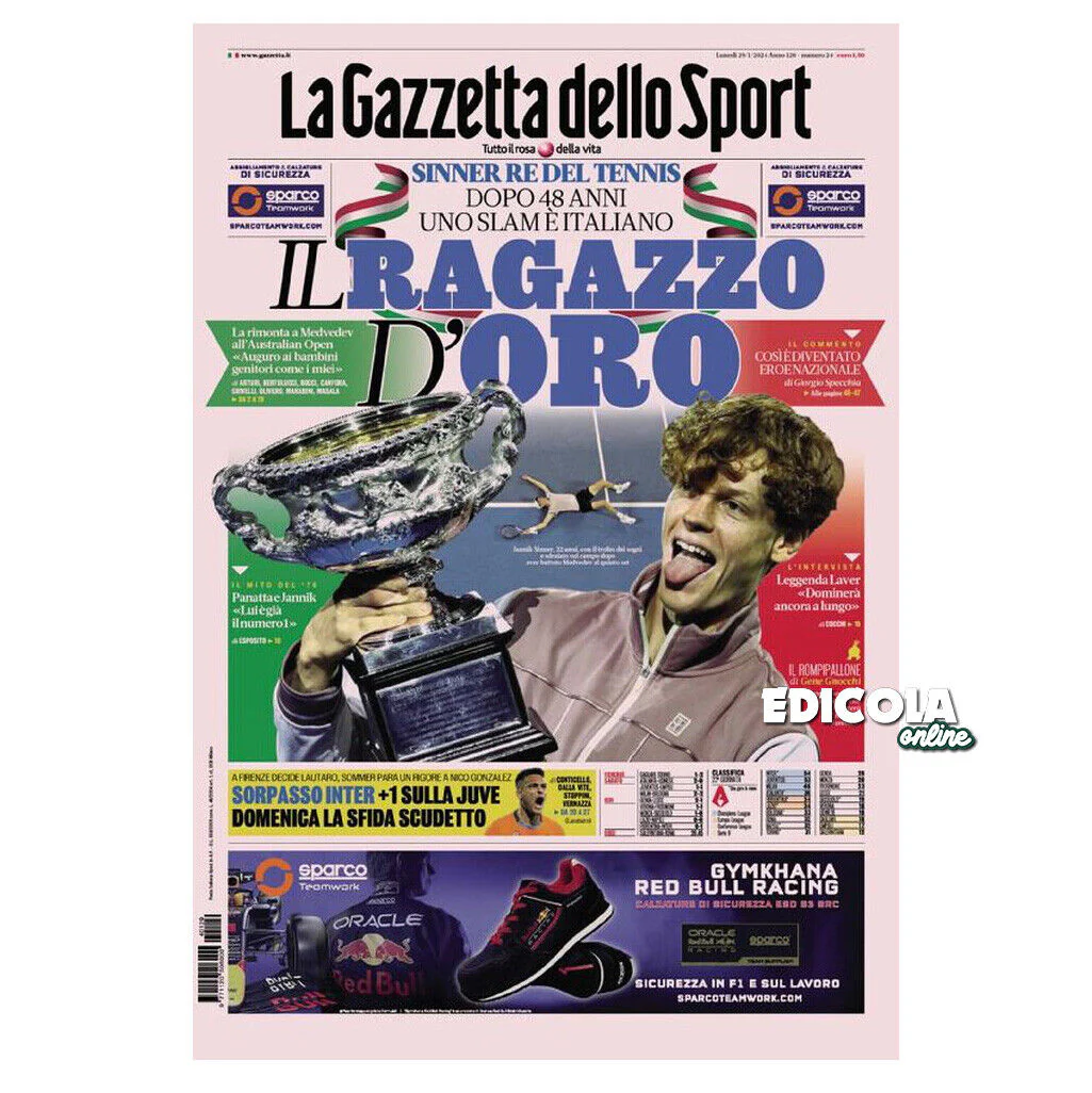 Gazzetta dello Sport tutto SportWeek Jannik SINNER ITALIA Tennis Australian Open - Image 4