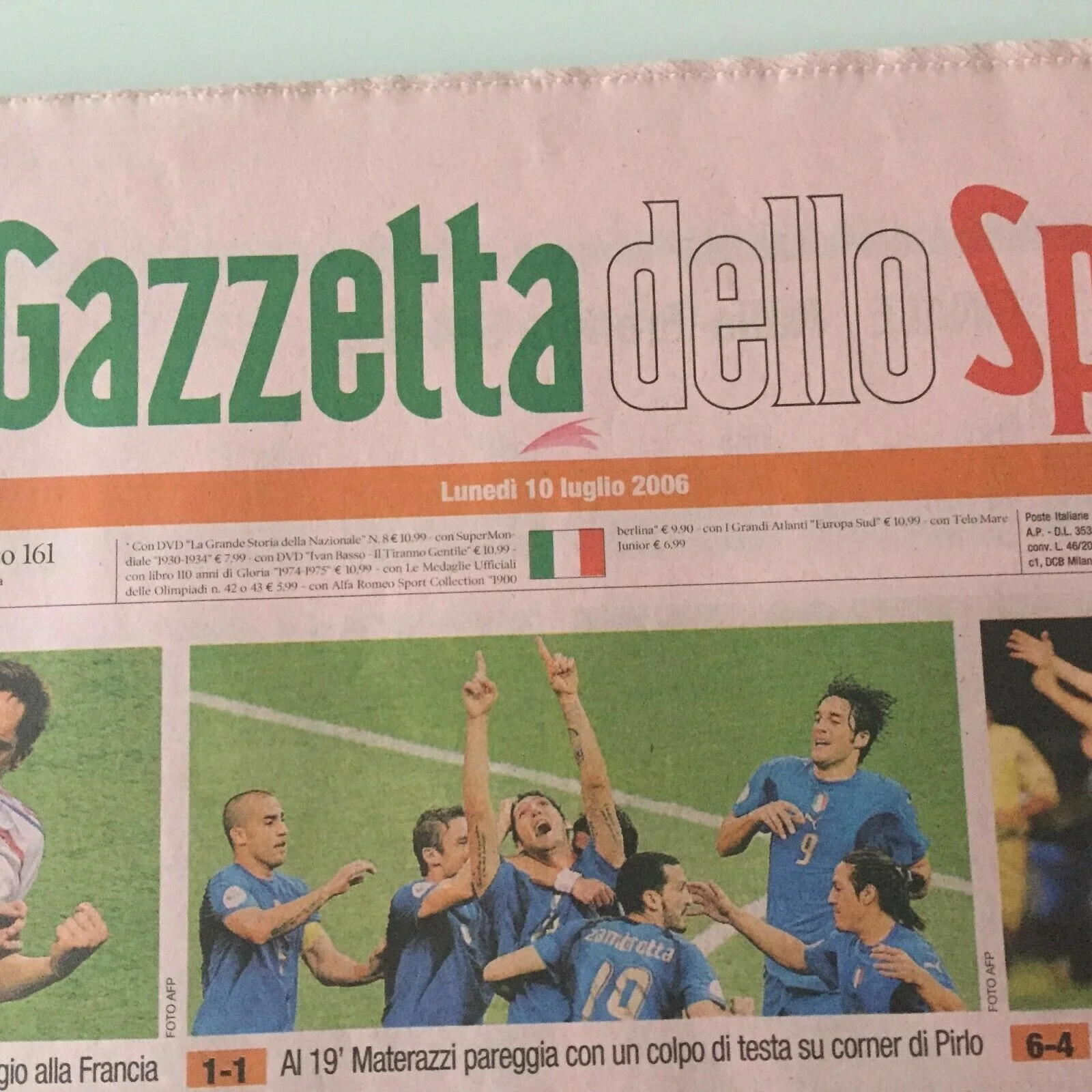 La Gazzetta dello Sport 10 Luglio 2006 ITALIA Campione del Mondo Tutto Vero! - Image 5