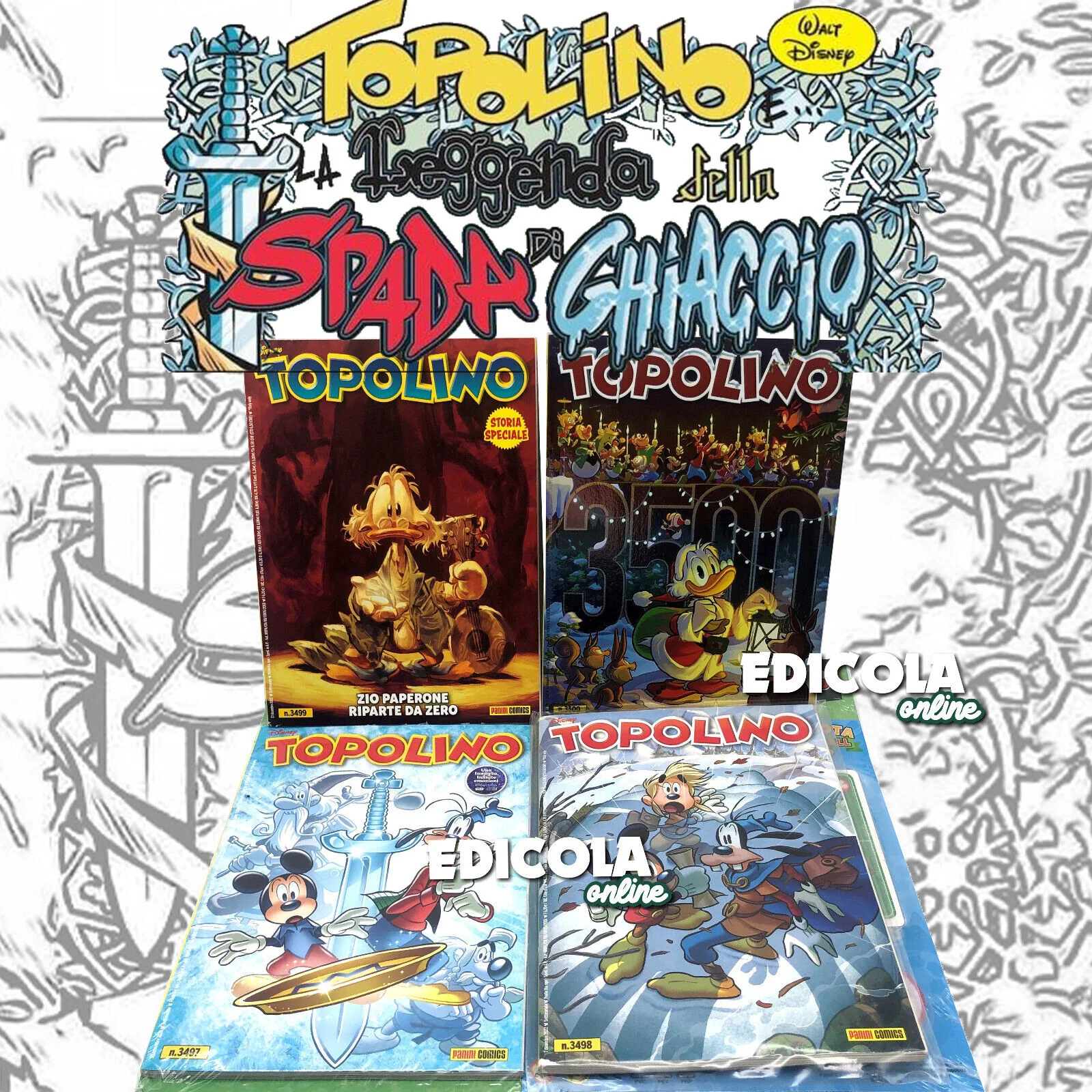 Lotto 12 Fumetti Saga Completa di TOPOLINO e la SPADA di GHIACCIO usati libretto - Image 7