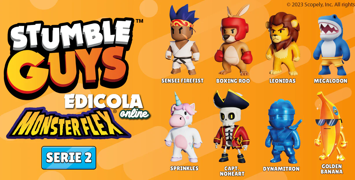 Personaggi STUMBLE GUYS Serie 1 2 Action Figure 3D Super Allungabili Monsterflex - Image 5