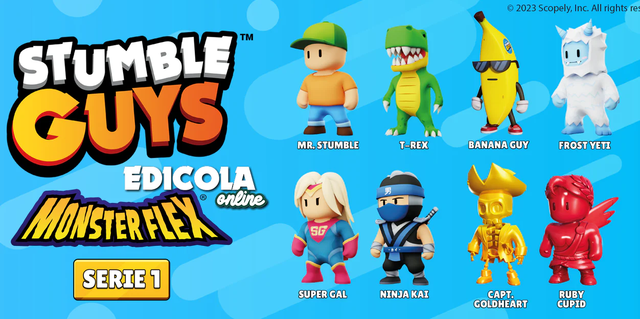 Personaggi STUMBLE GUYS Serie 1 2 Action Figure 3D Super Allungabili Monsterflex - Image 6