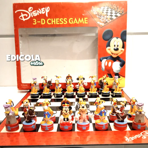 Scatola Giochi Scacchi Scacchiera Personaggi Disney 3D usata pedine Set Completo - Image 13