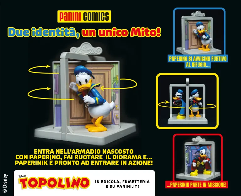 Set 2 Fumetti di Topolino: Diorama Paperino e Paperinik ( Statua Peperino / Paperinik ) Statuetta 3D - Image 4